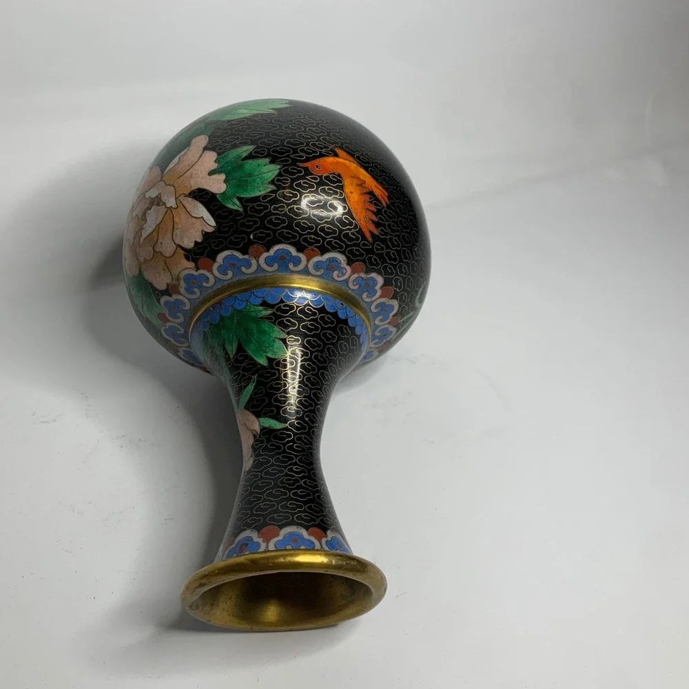 VTG Chinese Cloisonné Enamel Vase 6